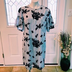 Banana Republic Floral Ruffle Sleeve Shift Dress